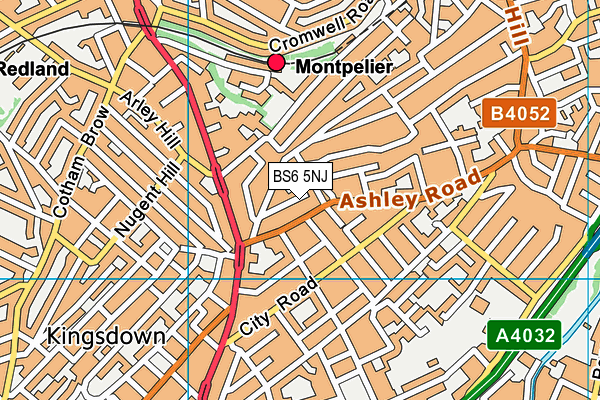 BS6 5NJ map - OS VectorMap District (Ordnance Survey)