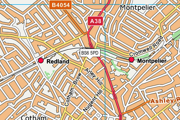 BS6 5PD map - OS VectorMap District (Ordnance Survey)