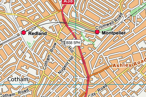 BS6 5PH map - OS VectorMap District (Ordnance Survey)