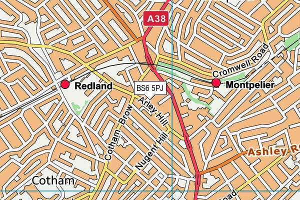 BS6 5PJ map - OS VectorMap District (Ordnance Survey)