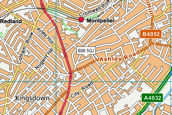 BS6 5QJ map - OS VectorMap District (Ordnance Survey)