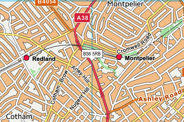 BS6 5RB map - OS VectorMap District (Ordnance Survey)