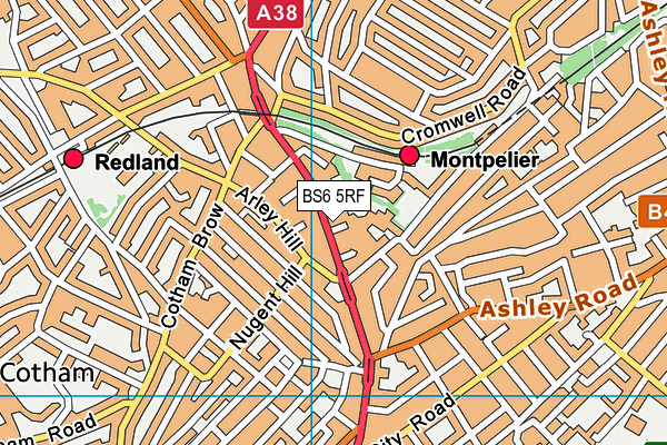 BS6 5RF map - OS VectorMap District (Ordnance Survey)