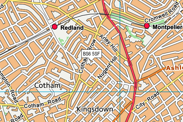 BS6 5SF map - OS VectorMap District (Ordnance Survey)