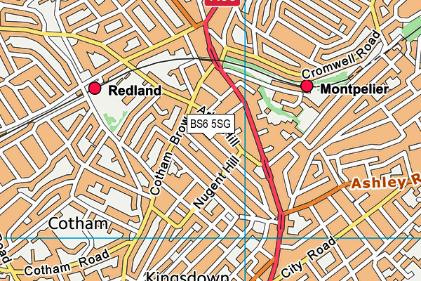 BS6 5SG map - OS VectorMap District (Ordnance Survey)