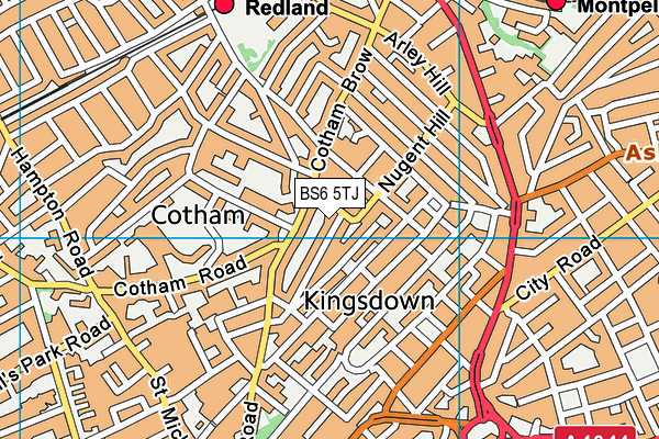 BS6 5TJ map - OS VectorMap District (Ordnance Survey)