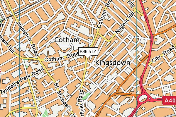 BS6 5TZ map - OS VectorMap District (Ordnance Survey)