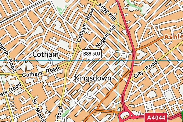 BS6 5UJ map - OS VectorMap District (Ordnance Survey)