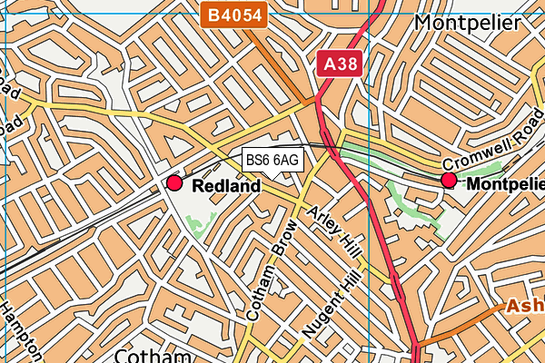 Cotham Park Tennis Club map (BS6 6AG) - OS VectorMap District (Ordnance Survey)