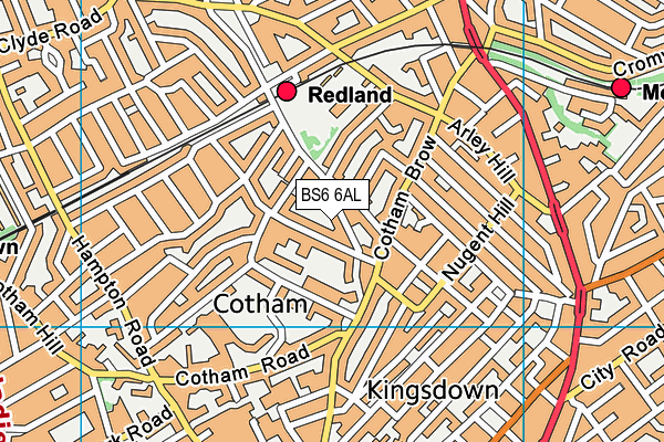 Cotham Gardens Primary School map (BS6 6AL) - OS VectorMap District (Ordnance Survey)
