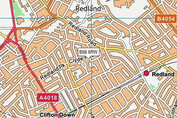 BS6 6RW map - OS VectorMap District (Ordnance Survey)