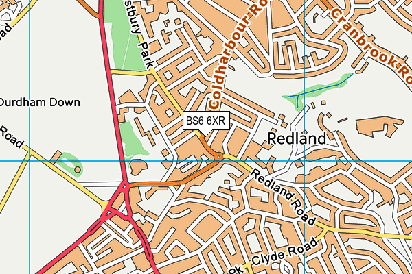 BS6 6XR map - OS VectorMap District (Ordnance Survey)