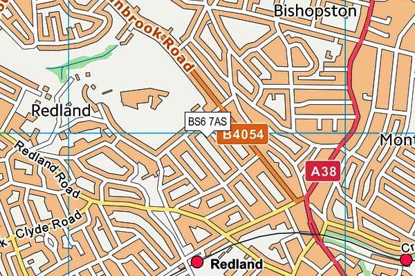 BS6 7AS map - OS VectorMap District (Ordnance Survey)
