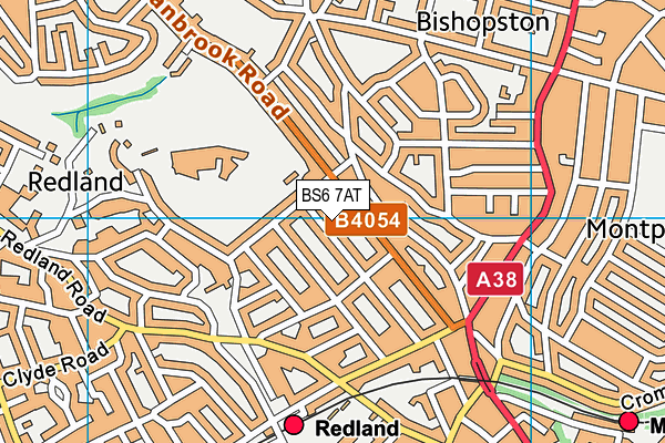 BS6 7AT map - OS VectorMap District (Ordnance Survey)