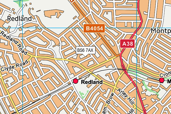 BS6 7AX map - OS VectorMap District (Ordnance Survey)