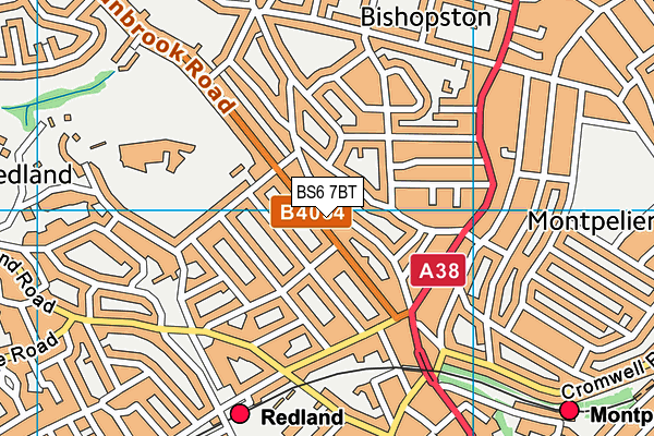 BS6 7BT map - OS VectorMap District (Ordnance Survey)