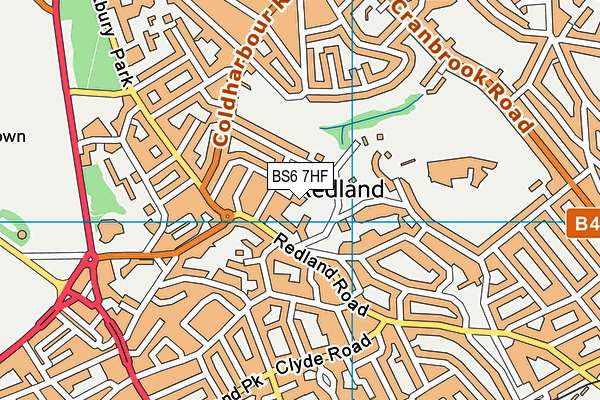 Redland Green Club map (BS6 7HF) - OS VectorMap District (Ordnance Survey)