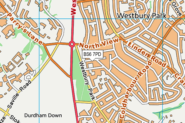 BS6 7PD map - OS VectorMap District (Ordnance Survey)