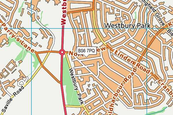 BS6 7PQ map - OS VectorMap District (Ordnance Survey)