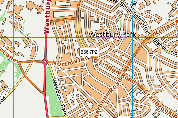 BS6 7PZ map - OS VectorMap District (Ordnance Survey)