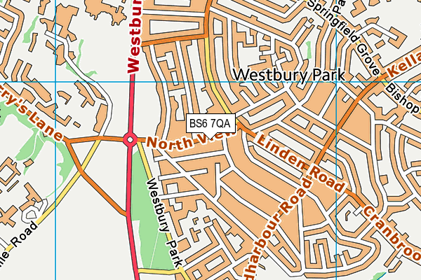 BS6 7QA map - OS VectorMap District (Ordnance Survey)