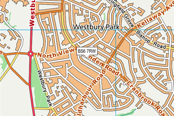 BS6 7RW map - OS VectorMap District (Ordnance Survey)