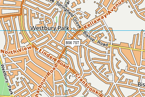 BS6 7ST map - OS VectorMap District (Ordnance Survey)