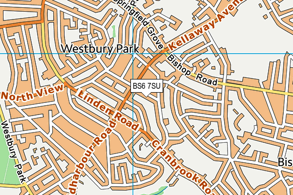 BS6 7SU map - OS VectorMap District (Ordnance Survey)