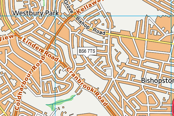 BS6 7TS map - OS VectorMap District (Ordnance Survey)
