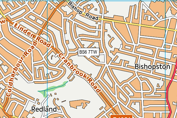 BS6 7TW map - OS VectorMap District (Ordnance Survey)