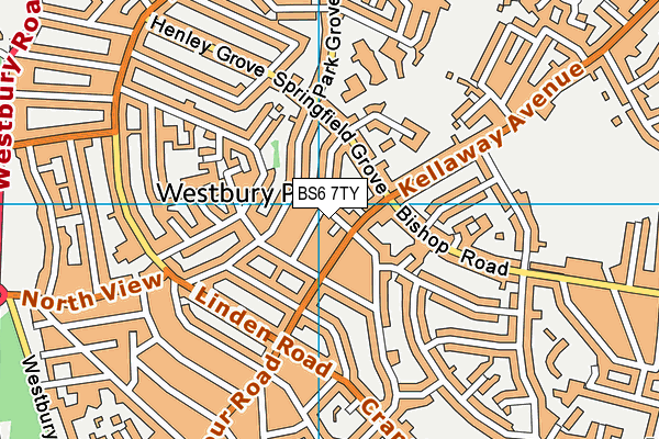 BS6 7TY map - OS VectorMap District (Ordnance Survey)
