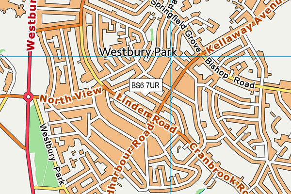 BS6 7UR map - OS VectorMap District (Ordnance Survey)