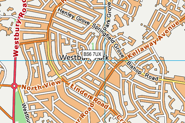 BS6 7UX map - OS VectorMap District (Ordnance Survey)