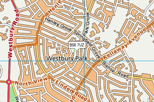BS6 7UZ map - OS VectorMap District (Ordnance Survey)
