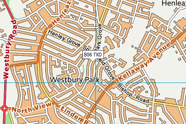 BS6 7XD map - OS VectorMap District (Ordnance Survey)