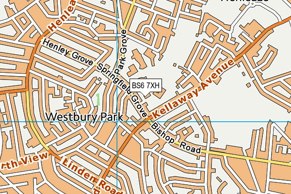 BS6 7XH map - OS VectorMap District (Ordnance Survey)