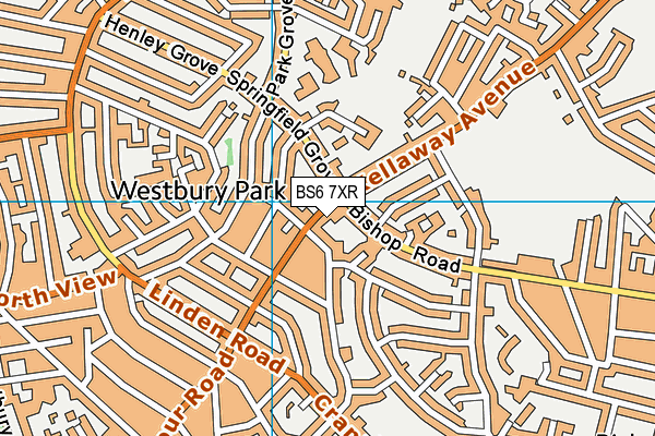 BS6 7XR map - OS VectorMap District (Ordnance Survey)
