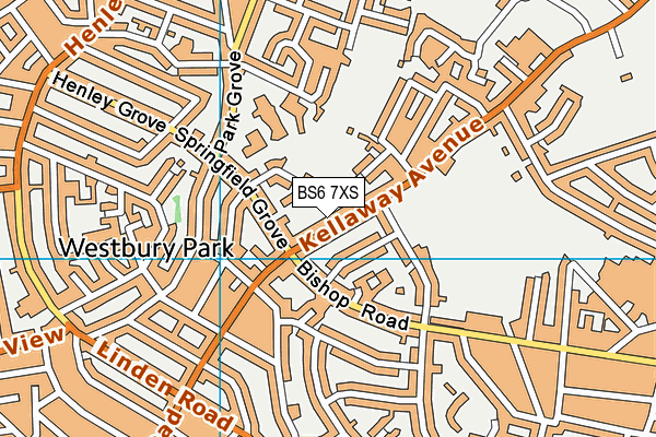 BS6 7XS map - OS VectorMap District (Ordnance Survey)