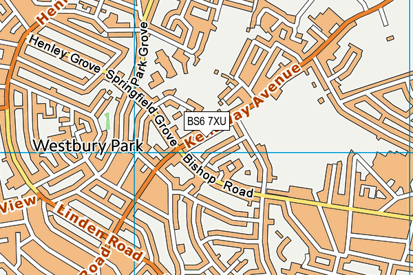 BS6 7XU map - OS VectorMap District (Ordnance Survey)