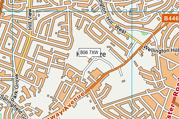 BS6 7XW map - OS VectorMap District (Ordnance Survey)