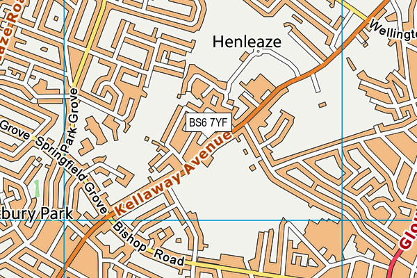 BS6 7YF map - OS VectorMap District (Ordnance Survey)