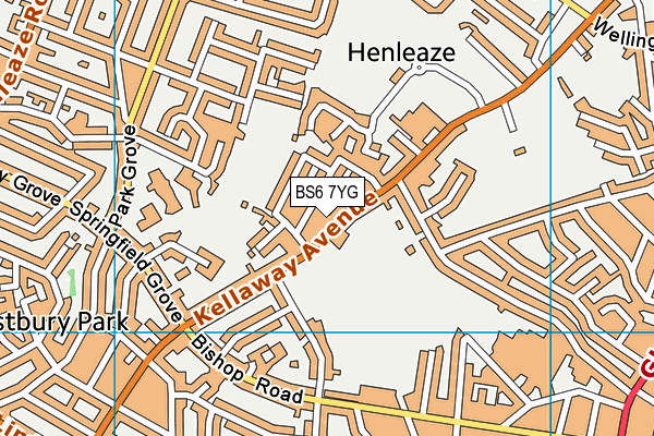 BS6 7YG map - OS VectorMap District (Ordnance Survey)