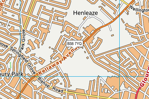 Redland Green School (Kellaway Avenue Sports Ground) map (BS6 7YQ) - OS VectorMap District (Ordnance Survey)