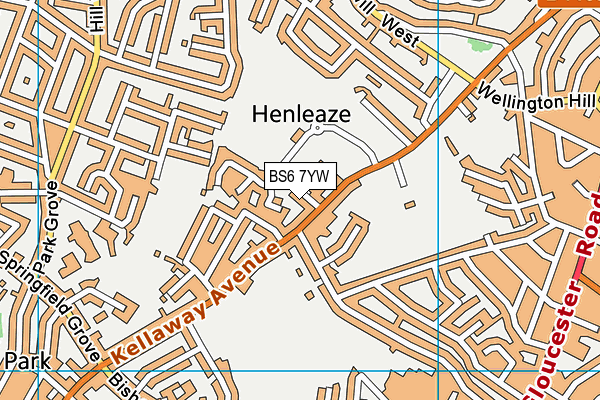BS6 7YW map - OS VectorMap District (Ordnance Survey)