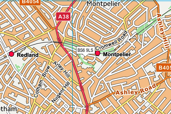 BS6 9LS map - OS VectorMap District (Ordnance Survey)