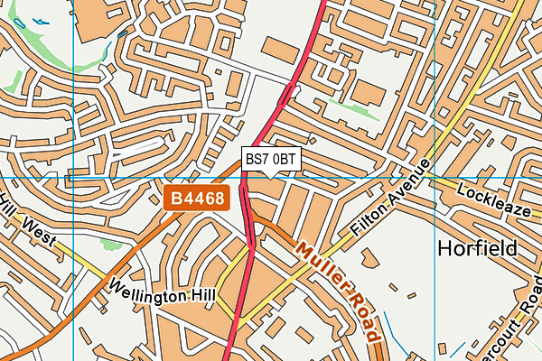 BS7 0BT map - OS VectorMap District (Ordnance Survey)