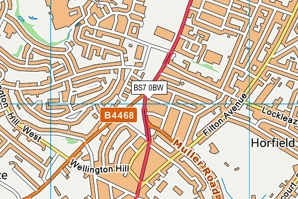 BS7 0BW map - OS VectorMap District (Ordnance Survey)