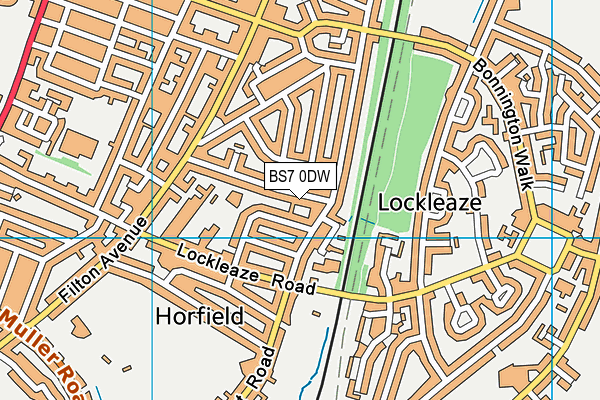 BS7 0DW map - OS VectorMap District (Ordnance Survey)