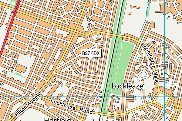 BS7 0DX map - OS VectorMap District (Ordnance Survey)