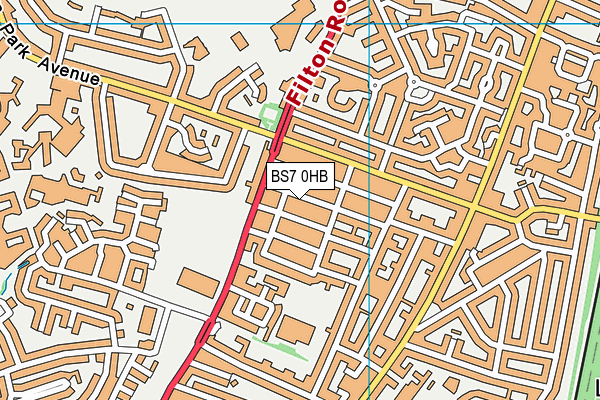 BS7 0HB map - OS VectorMap District (Ordnance Survey)
